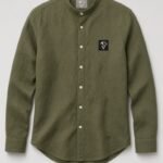 Olive Soft-Washed Linen Mandarin Shirt
